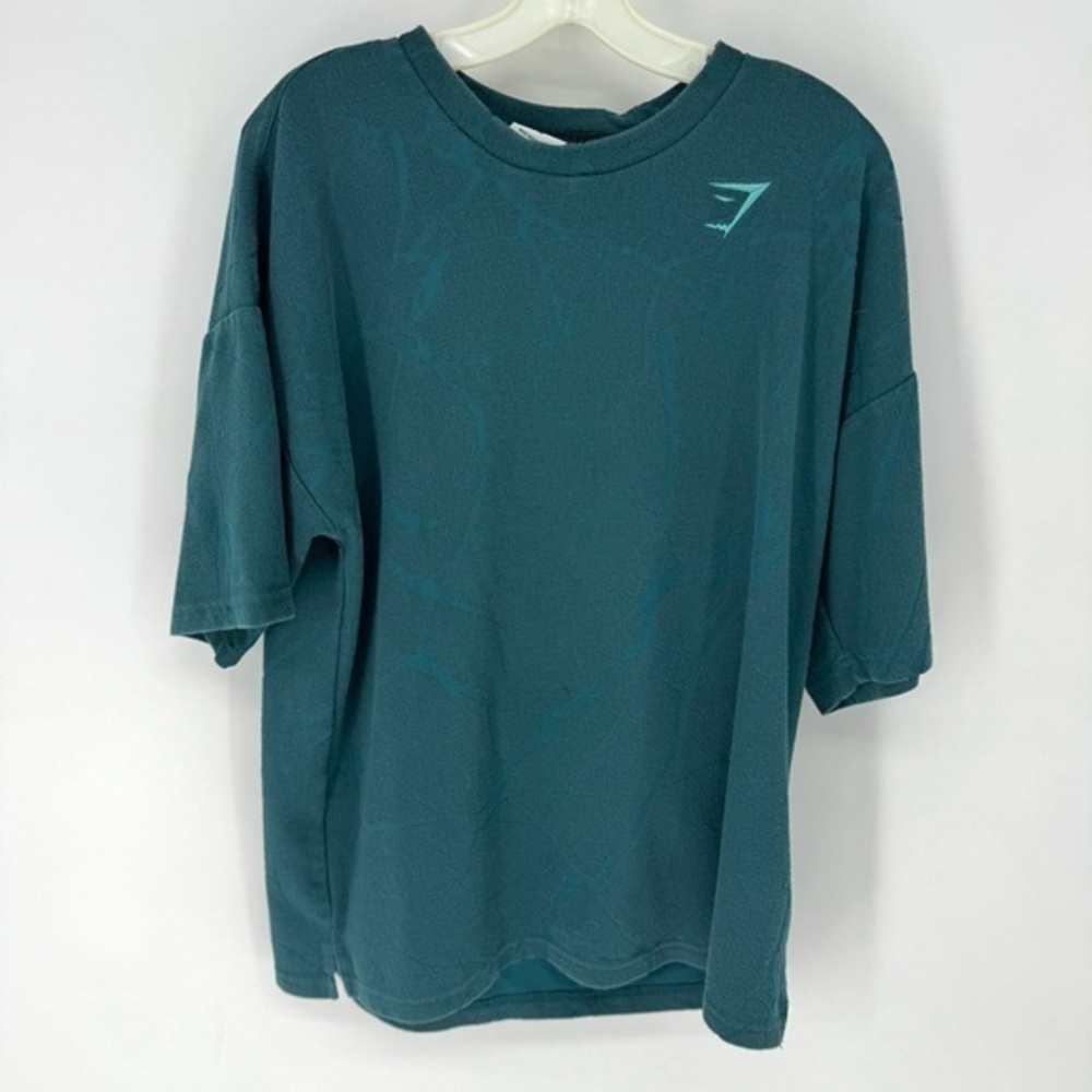 Gymshark Teal textured, activewear, active leisure Short Sleeve Tee - Picture 1 of 6